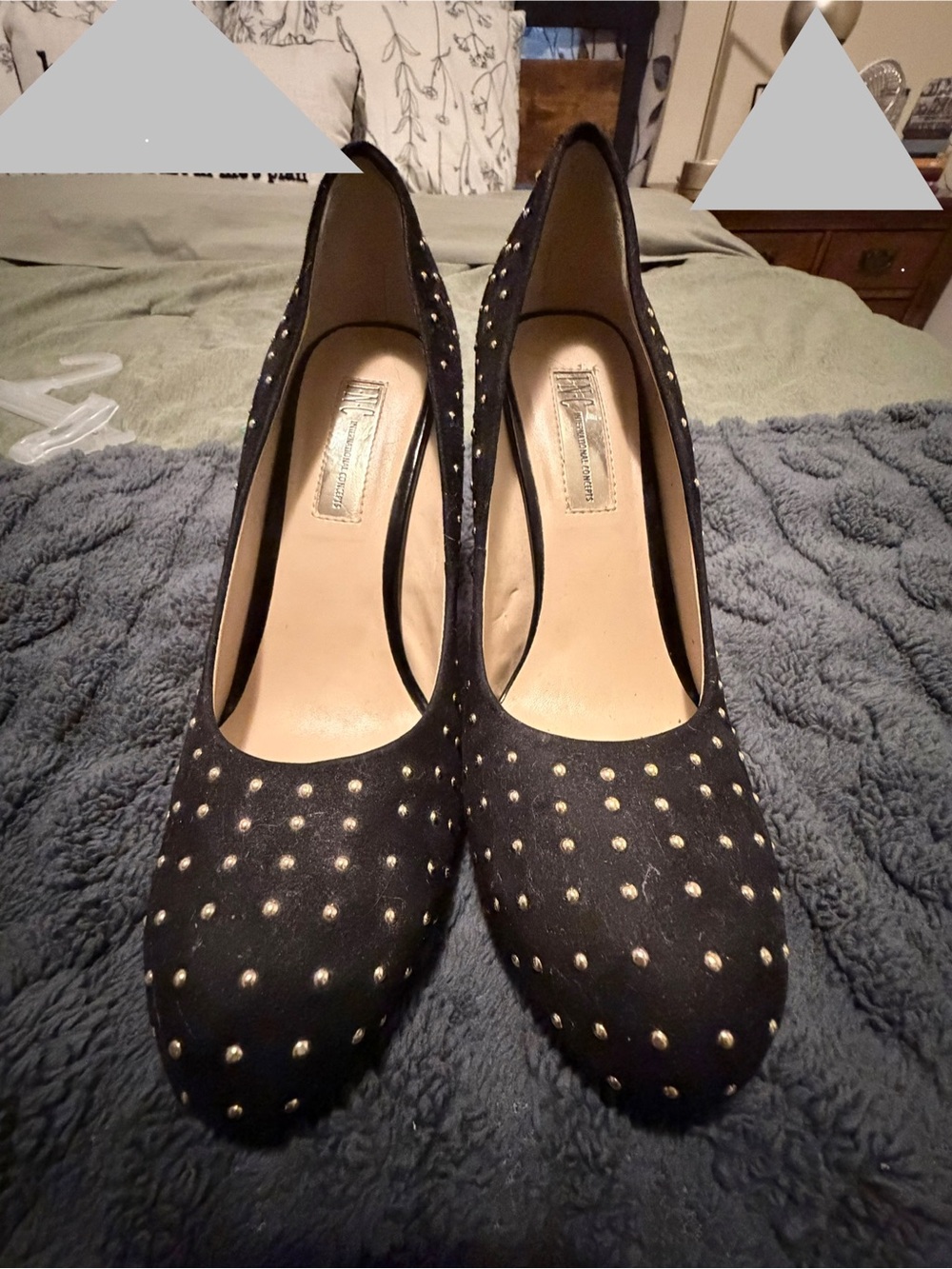 Black Studded Women's High Heel Pumps